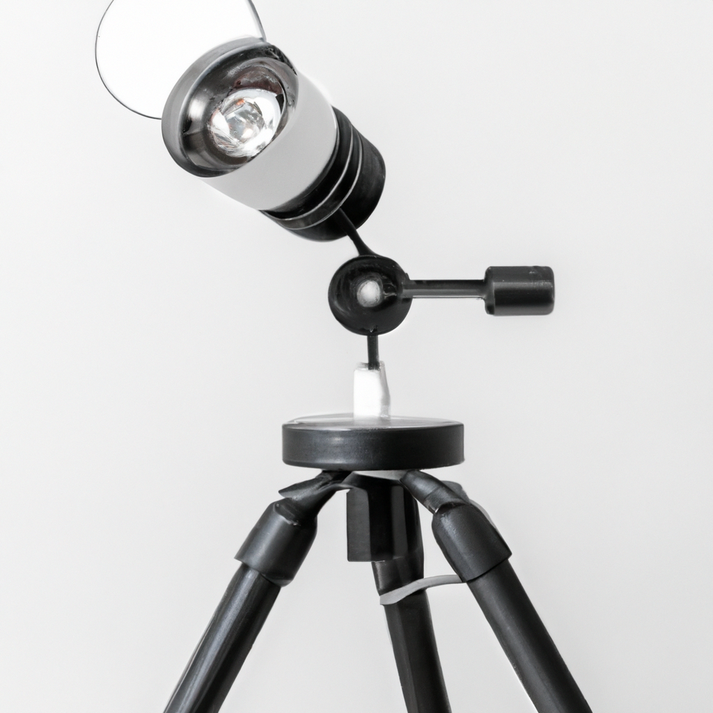 자연광이 들어오는 미니멀 스튜디오 전경, 카메라와 삼각대, 반사판이 세팅된 모습